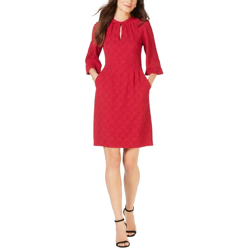 knit dressNanette Lepore Womens Textured Cocktail Dress, Red, 4