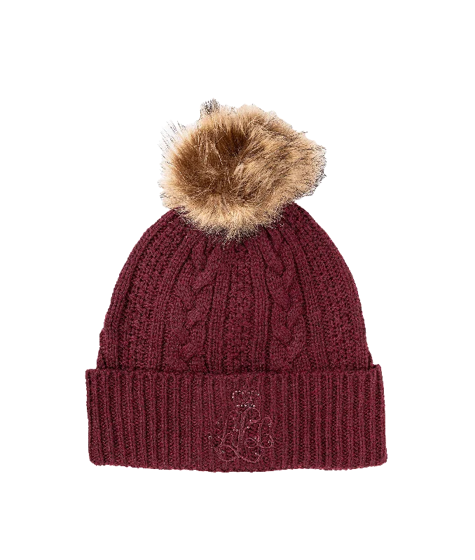 long-sleeve coatPom-pom Cable-knit Beanie - Red