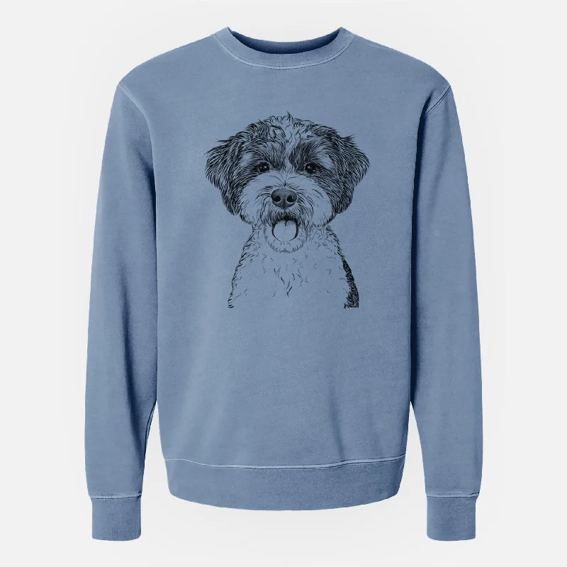 fashion gym hoodieBare Bella the Cockapoo - Unisex Pigment Dyed Crew Sweatshirt