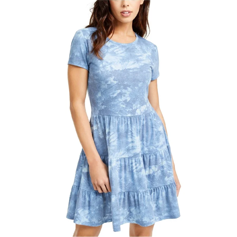 off-shoulder dressBe Bop Womens T-shirt Tiered Dress, Blue, X-Large