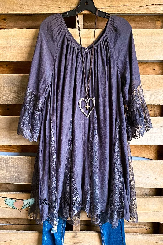 trendy dressAHB EXCLUSIVE: Spring Sighting Tunic/Dress- Dk. Grey