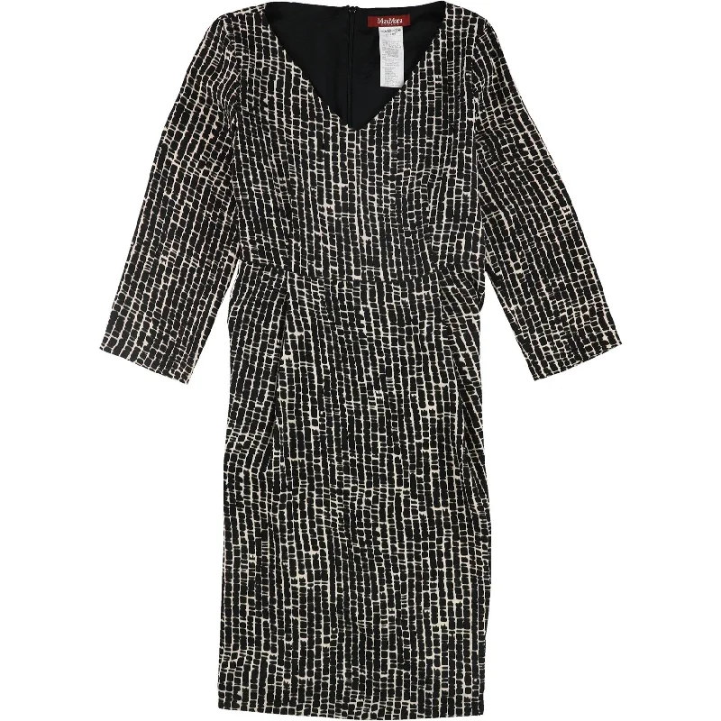 ruched dressMaxMara Womens Two Tone Printed A-line Dress, Black, 12