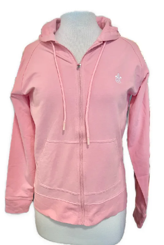 casual trench coatNew Women's Ahead Pink Twighlight Full-Zip Hoodie Size XS MSP$