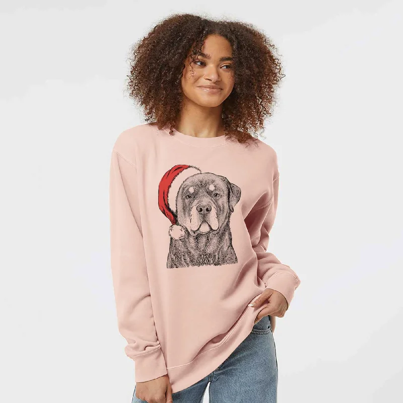 chic active hoodieSanta Sarge the Rottweiler - Unisex Pigment Dyed Crew Sweatshirt