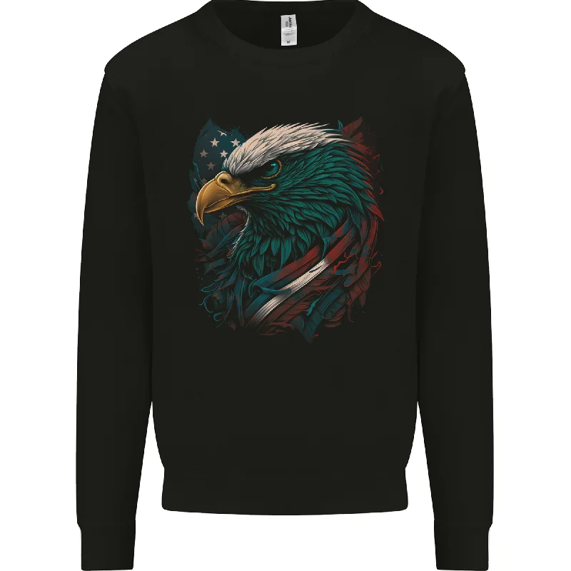 stylish performance hoodieArtistic American Bald Eagle in Stars & Stripes Mens Sweatshirt Jumper