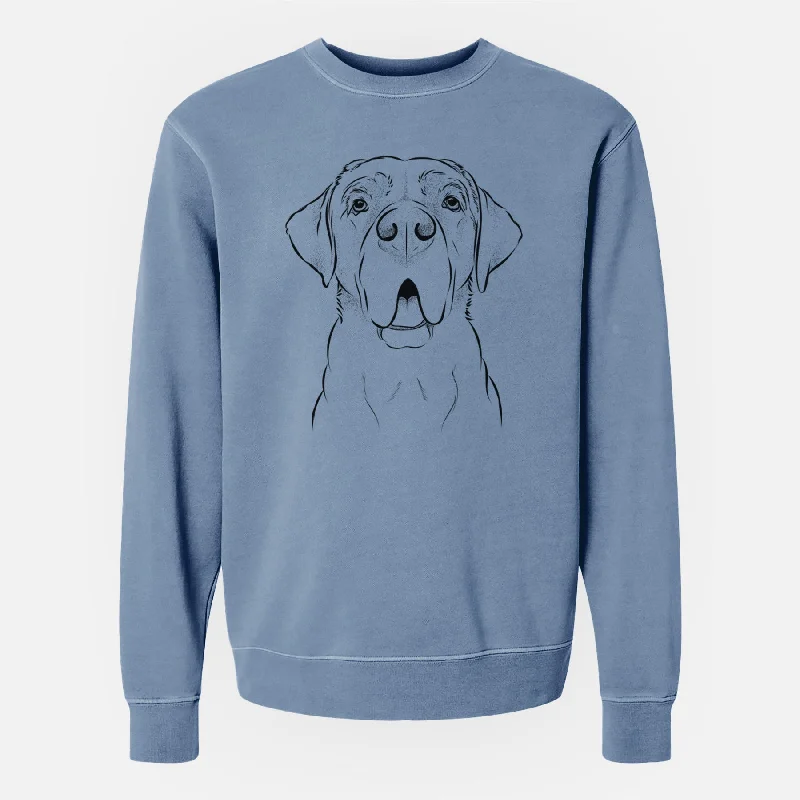 loose fit sports sweatshirtBare Ceasar the Labrador Hound Mix - Unisex Pigment Dyed Crew Sweatshirt