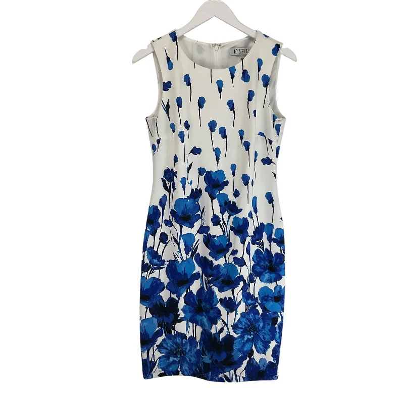 fitted bodycon dressDress Casual Midi By Kasper In Blue & White, Size: 4