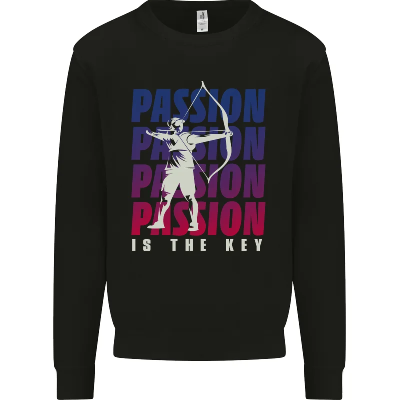 eco-friendly sports hoodieArchery Passion Is the Key Archer Mens Sweatshirt Jumper