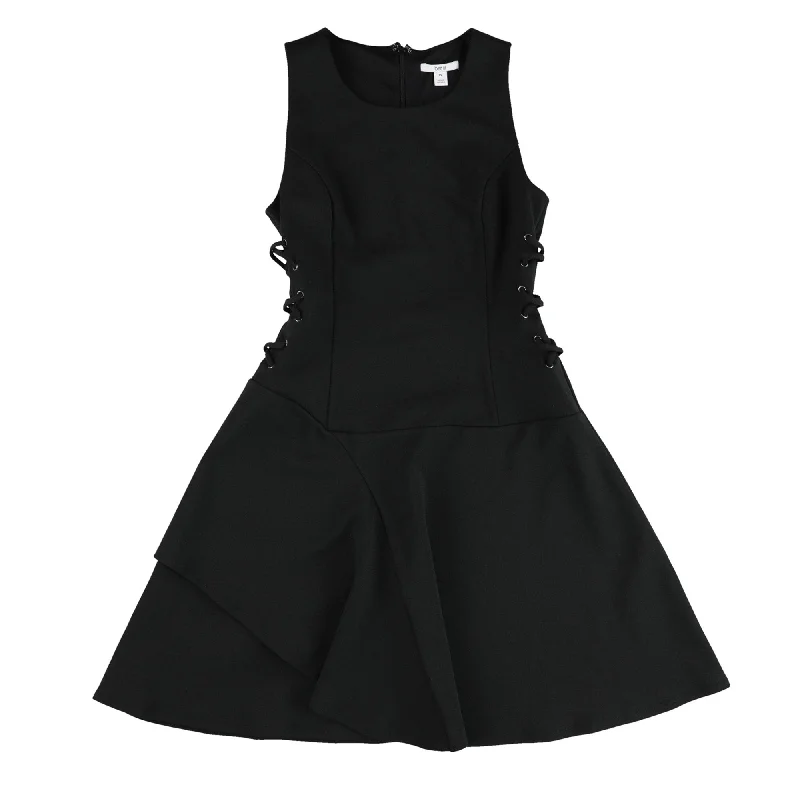 form-fitting dressBar Iii Womens Lace-Up Fit & Flare Dress