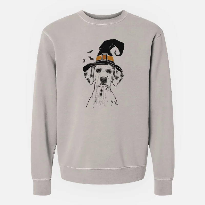 contemporary fitness sweatshirtWitch Riot the Dalmatian - Unisex Pigment Dyed Crew Sweatshirt