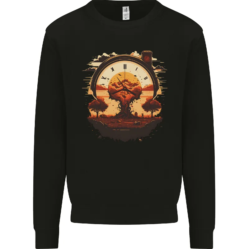 relaxed fit sports hoodieApocalyptic Time Bomb Climate Change Gothic Mens Sweatshirt Jumper