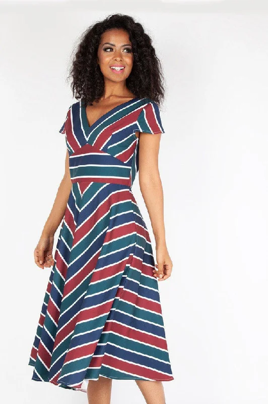 stylish dressAddison Striped Swing Dress