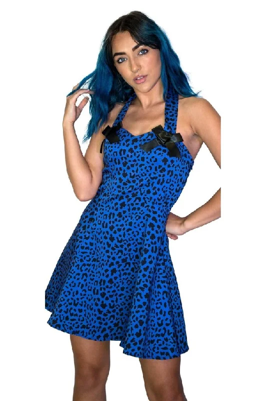 summer dressAqua Leopard Blue Mini Dress - Jessica