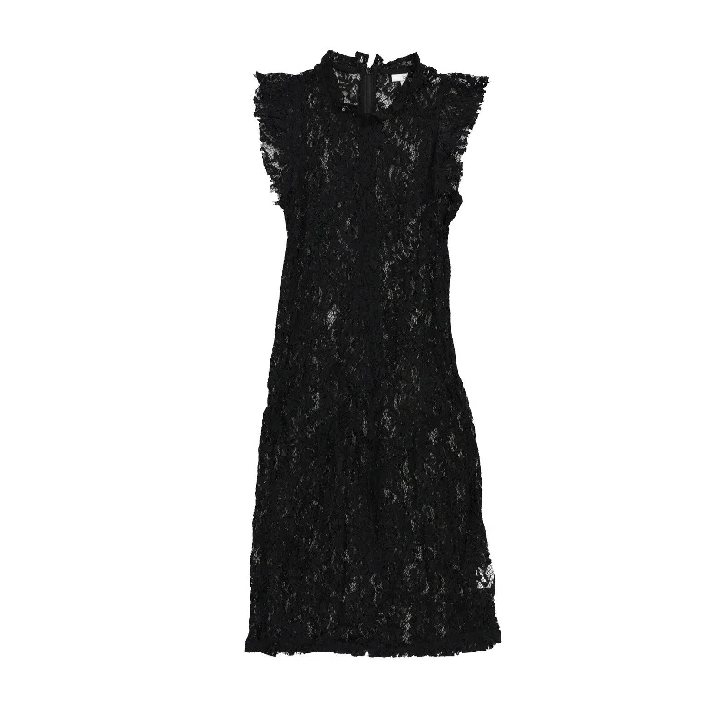 sleek midi dressBar Iii Womens Lace Sheath Dress