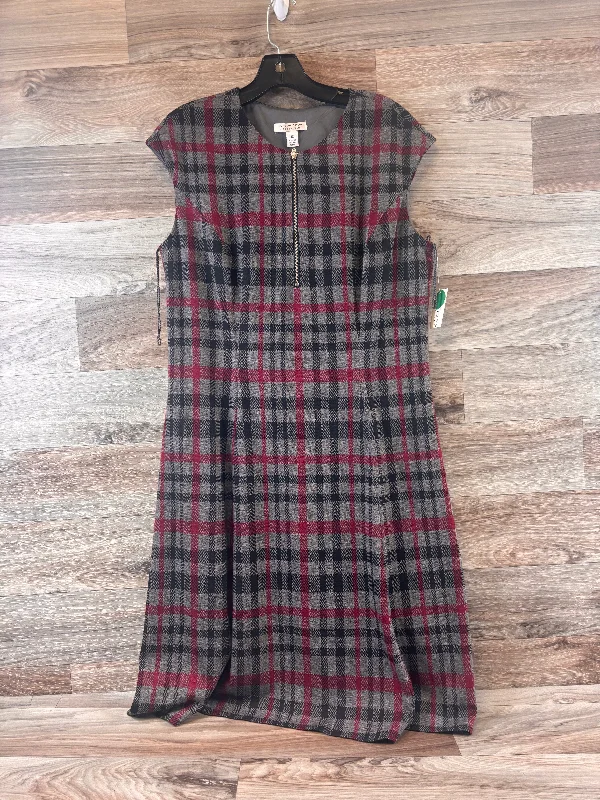 bodycon dressDress Casual Midi By London Style In Plaid Pattern, Size: L