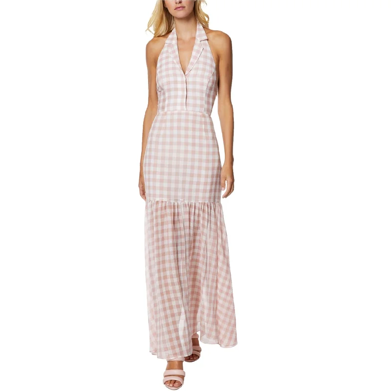 tiered dressAvec Les Filles Womens Gingham Maxi Dress, Pink, 14