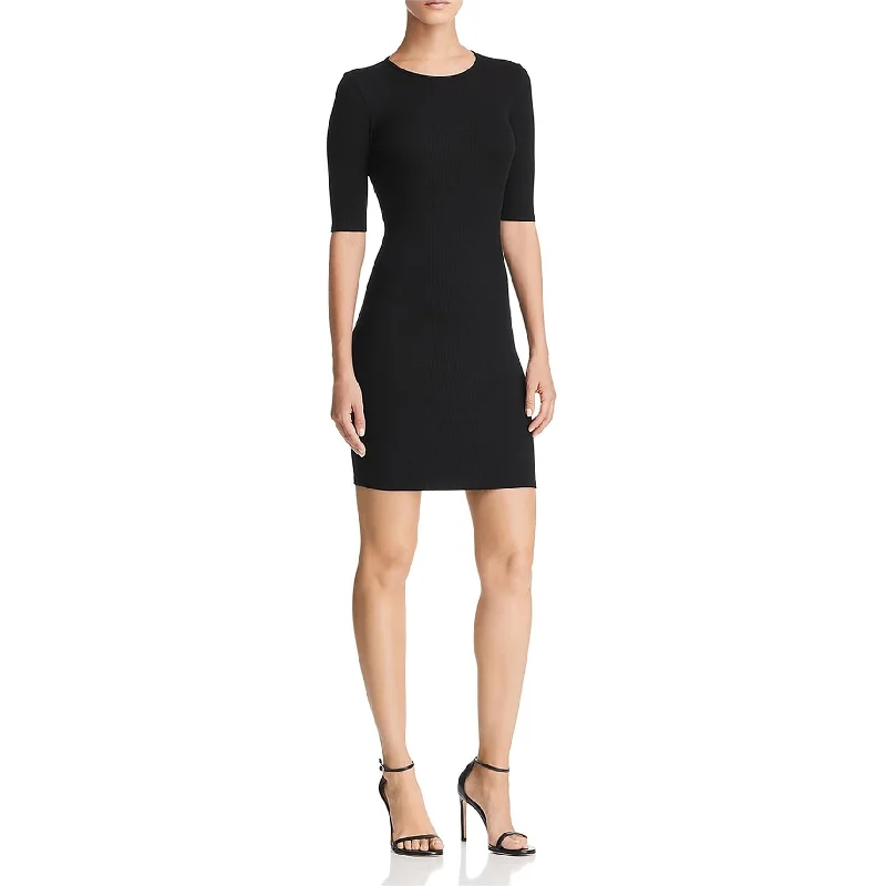 puff sleeve dressT by Alexander Wang Womens Cutout Sweater Dress, Black, Medium