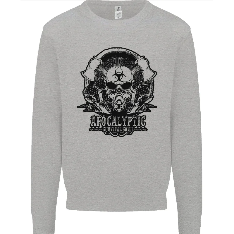 luxe gym hoodieApocalyptic Survival Skull Gamer Gaming Mens Sweatshirt Jumper