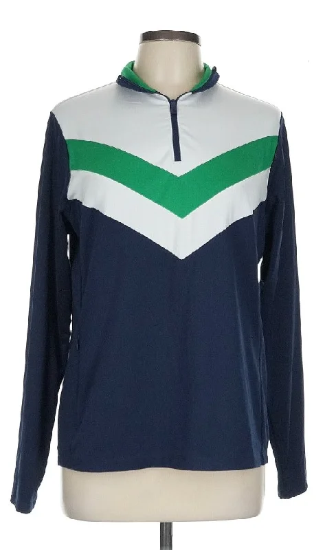 windbreaker jacketWomen's Ralph Lauren RLX Chevron Stripe Pullover in Green/White/Navy Size L MSP$168