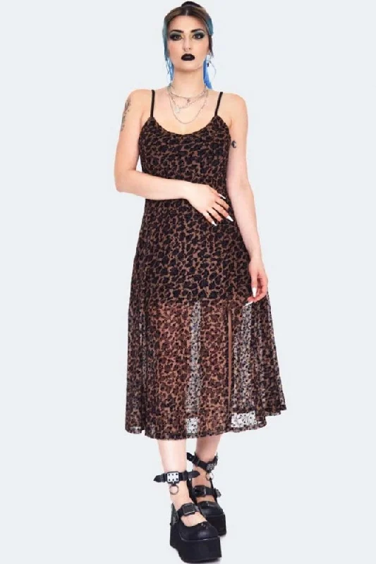 sleek dressLeopard Print Midi Slip Dress