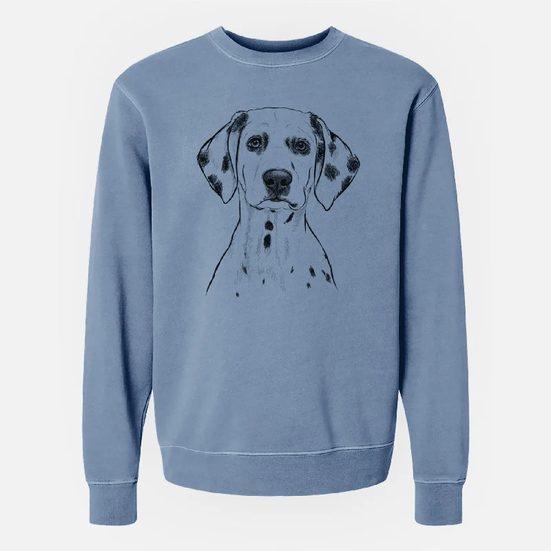 long-sleeve athletic hoodieBare Riot the Dalmatian - Unisex Pigment Dyed Crew Sweatshirt