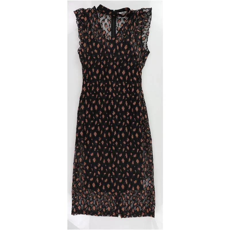 trendy dressBar Iii Womens Cheetah Lace Midi Dress