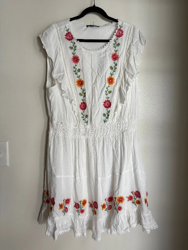 boho dressDress Casual Midi By Andree By Unit In White, Size: 3x