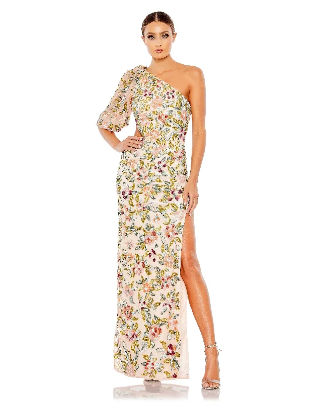 long-sleeve floral dressMac Duggal A5567 Dress