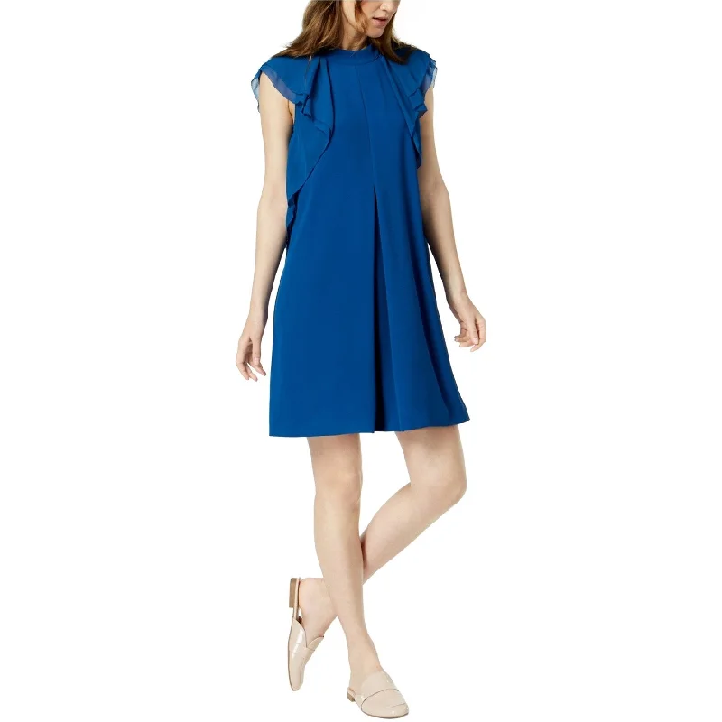 chic dressMarella Womens Shoulder Ruffled Dress, Blue, 14