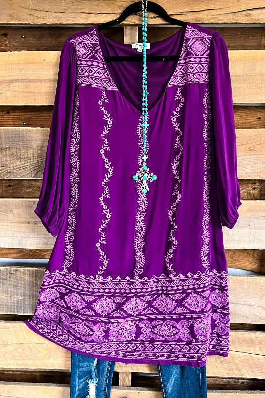 elegant evening dressAHB EXCLUSIVE:  Abide With Passion Tunic - Eggplant