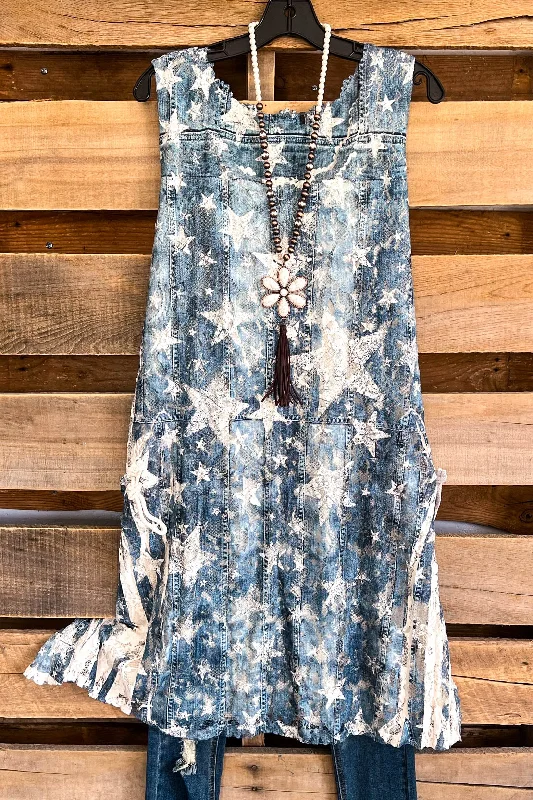 boho-chic dressAHB EXCLUSIVE: Love Is Alive Dress - Denim/Star