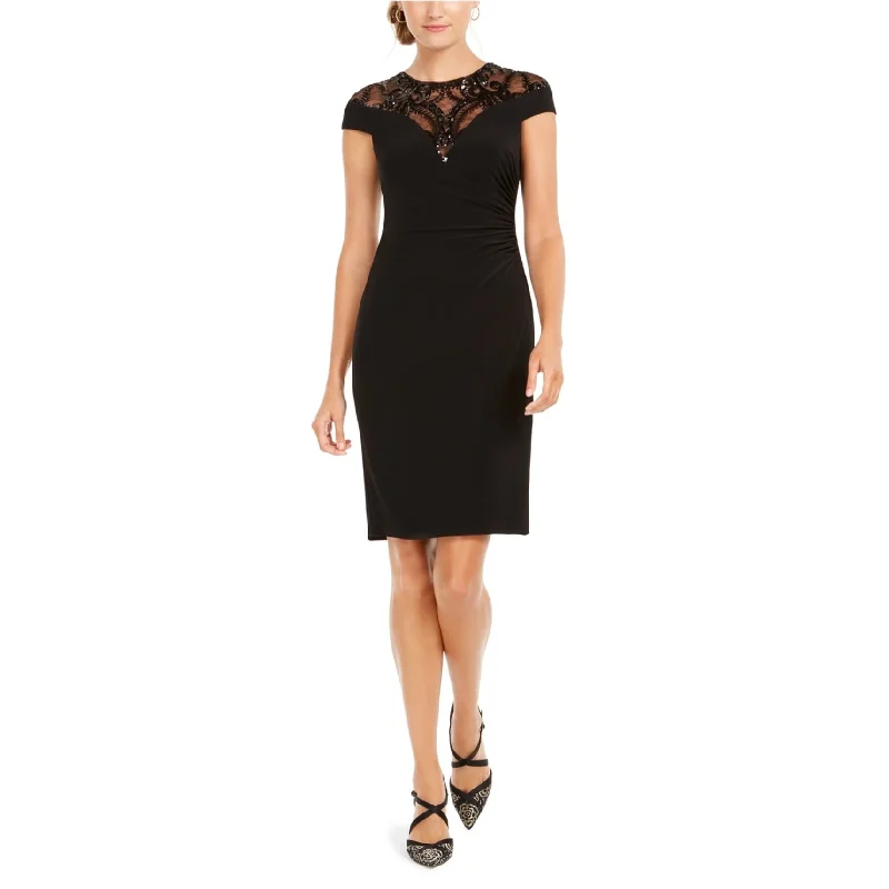 formal dressAdrianna Papell Womens Sequin Jersey Dress, Black, 2