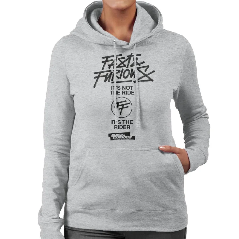 lightweight hooded sweatshirtFast and Furious Its Not The Ride Its The Rider Women's Hooded Sweatshirt