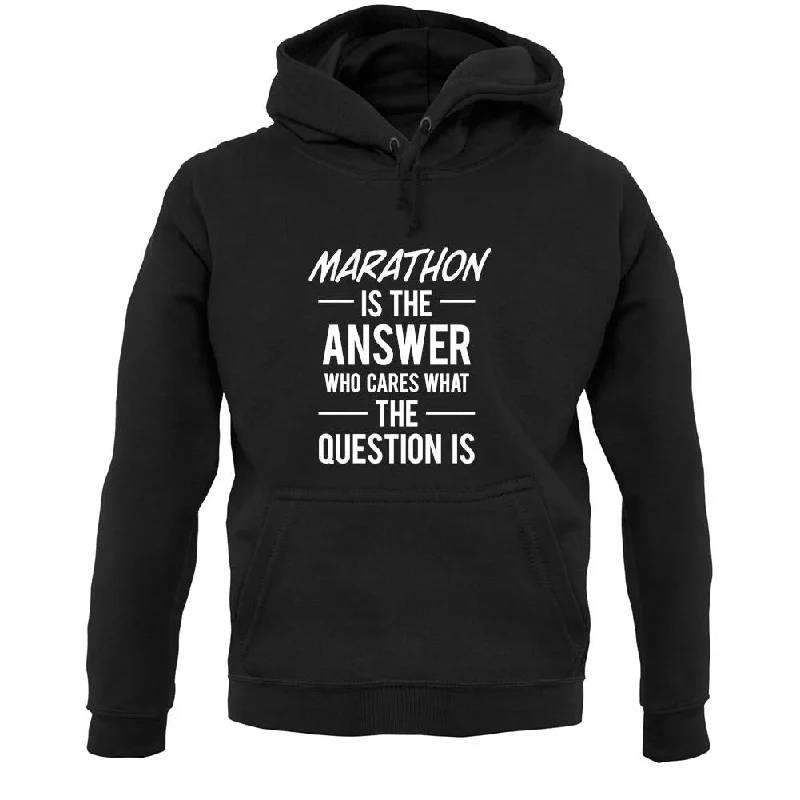 relaxed fit hooded sweatshirtMarathon Is The Answer Unisex Hoodie