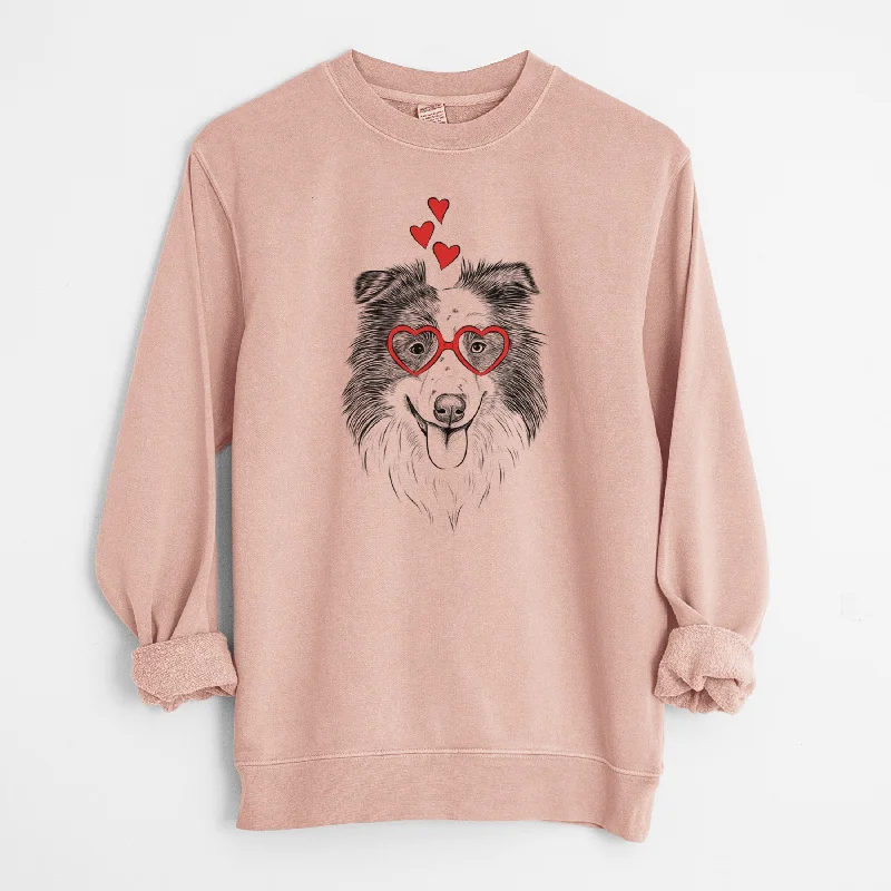 high-end athletic hoodieValentine Lady Bug the Border Collie - Unisex Pigment Dyed Crew Sweatshirt