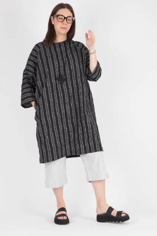 off-shoulder dressWENDYKEI Striped Midi Dress