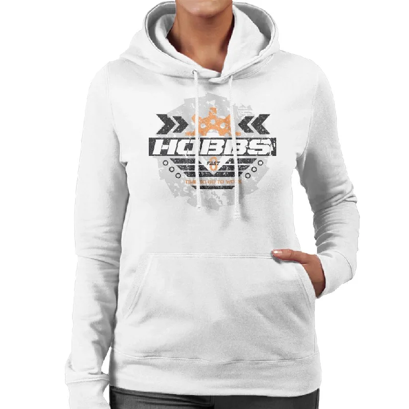 chic workout hoodieThe Fast and The Furious Hobbs Time To Go To Work Women's Hooded Sweatshirt