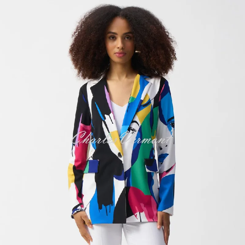 fashionable outerwearJoseph Ribkoff Face Print Blazer Jacket - Style 251176