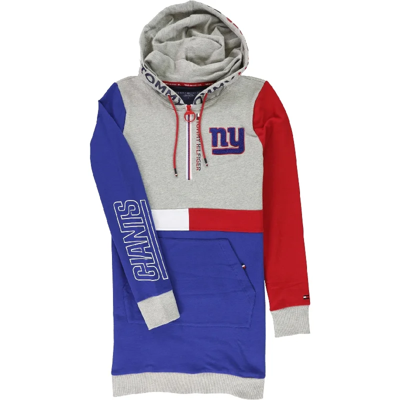 fitted dressTommy Hilfiger Womens NY Giants Hoodie Dress, Multicoloured, Small