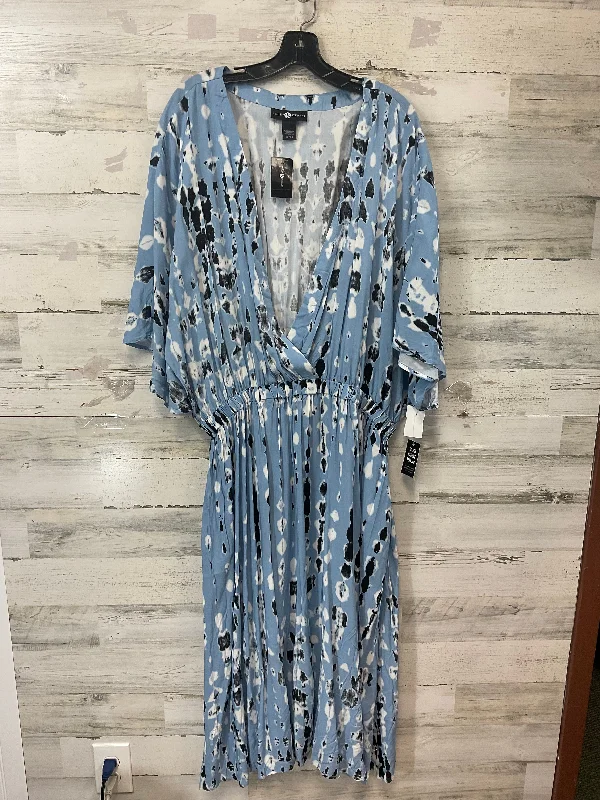 floral wrap dressDress Casual Midi By Ashley Stewart In Blue, Size: 3x