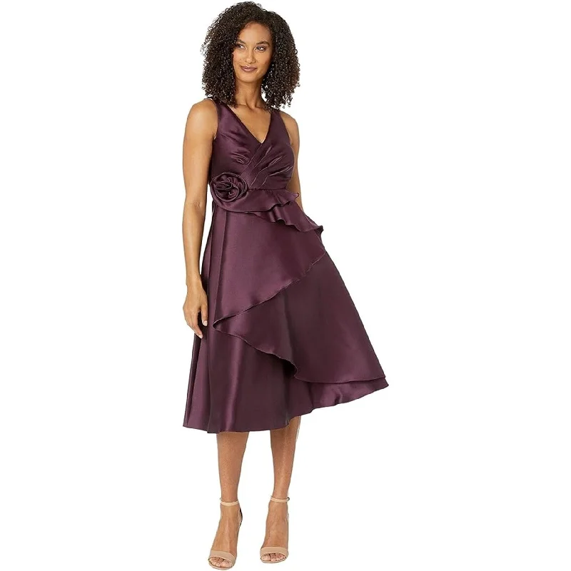 sleek dressAdrianna Papell Womens Rosette Cocktail Dress, Purple, 2