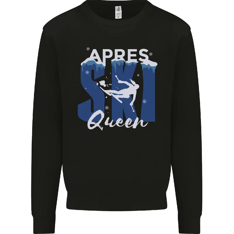 cozy gym sweatshirtApres Ski Queen Skiing Winter Sports Mens Sweatshirt Jumper