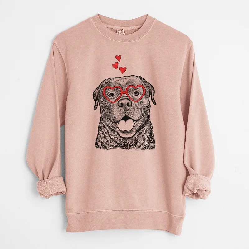 sleek workout sweatshirtValentine Kojak the Rottweiler - Unisex Pigment Dyed Crew Sweatshirt