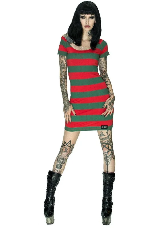 floral midi dressFreddy Krueger Style Red and Green Mini Dress - Aubrey