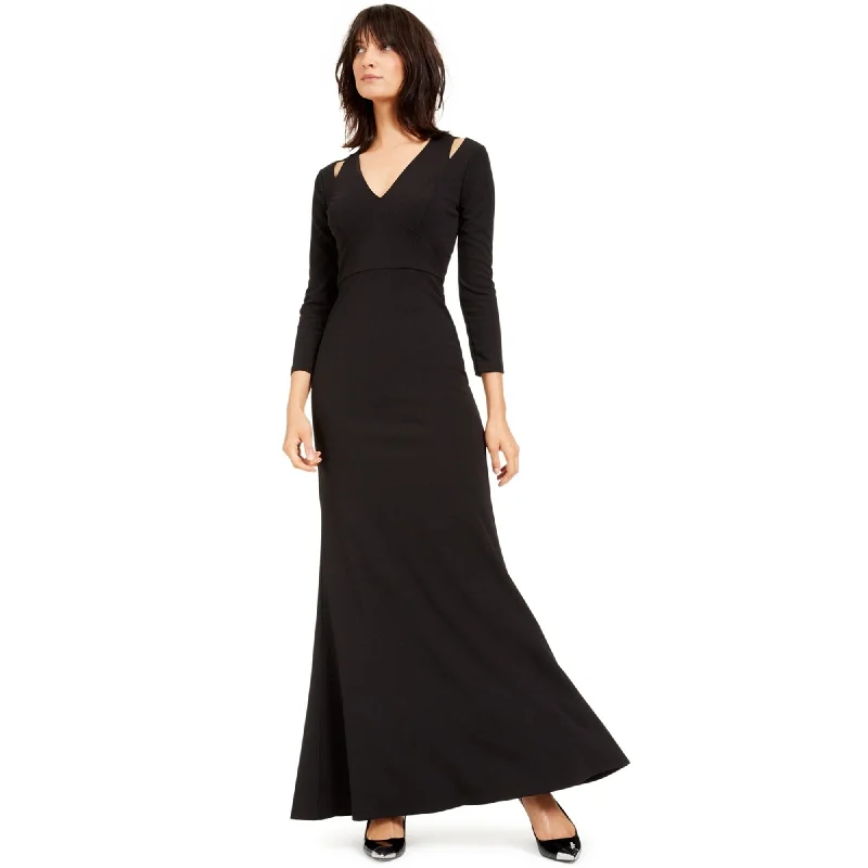 structured dressCalvin Klein Womens Solid Gown Dress, Black, 6