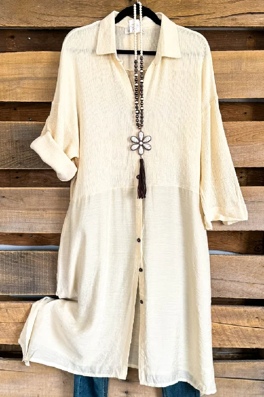 casual day dressCape Cod Shirt Dress - Beige - 100% COTTON