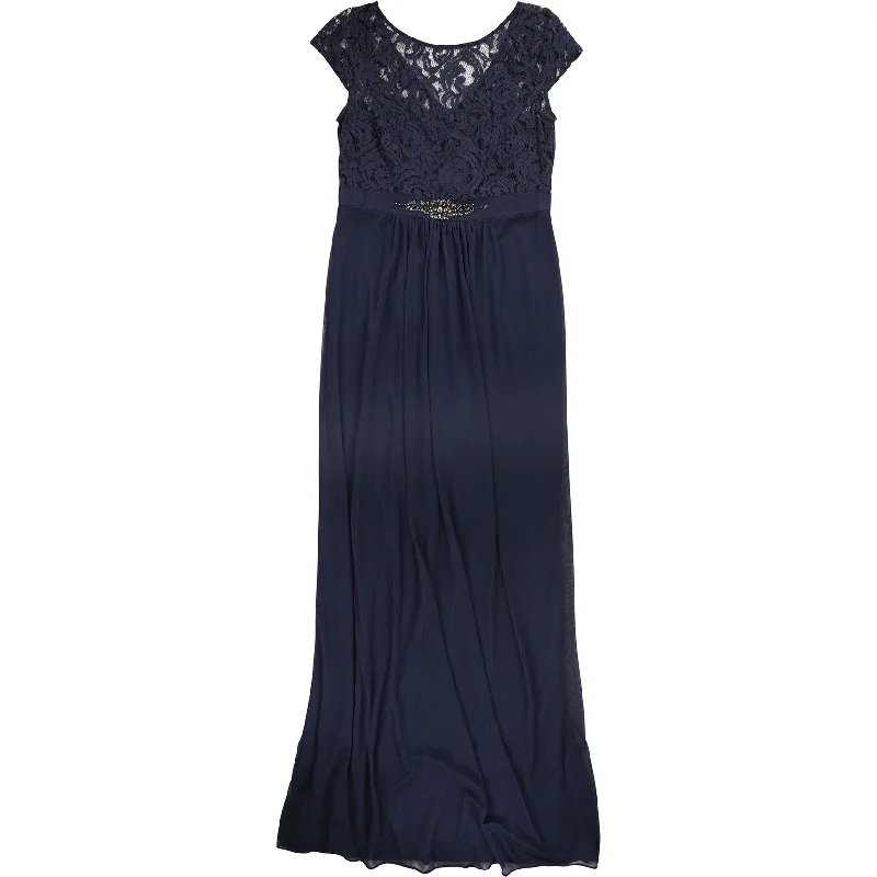 romantic dressAdrianna Papell Womens Embellished Gown Dress, Blue, 6