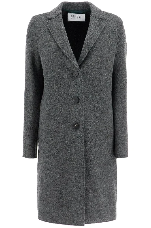 raincoatsingle-breasted wool coat in boiled A1331MLC MIDDLE GREY