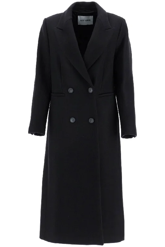 street style coatcayenne double-breasted wool coat IO1123F1122 BLACK