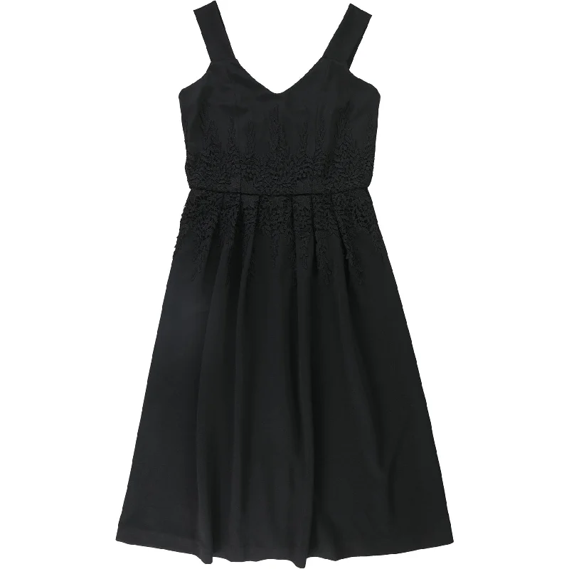 structured dressAlfani Womens Lace-Trim Fit & Flare Dress